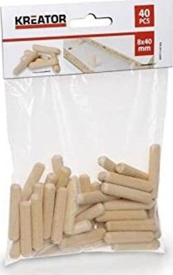 KREATOR---40-PEZZI---PICCHETTI-DA-FALEGNAME-IN-LEGNO-Ø8x40MM