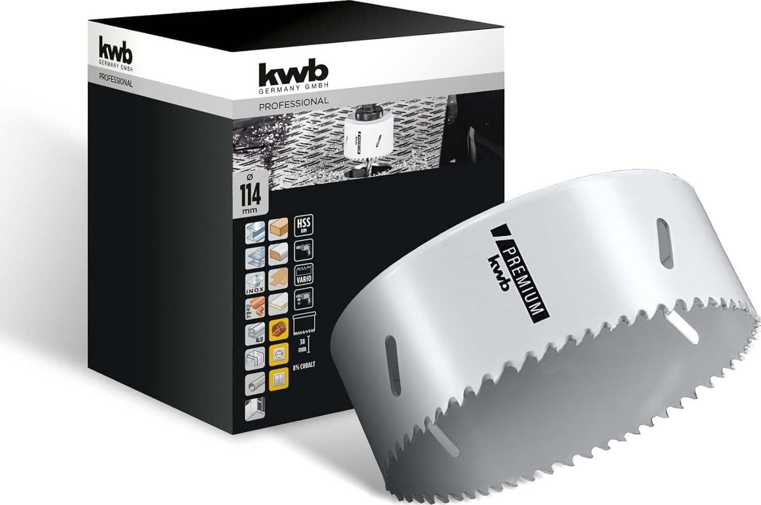 KWB---FRESA-A-TAZZA-BIMETALLICA-HSS-CO-114MM