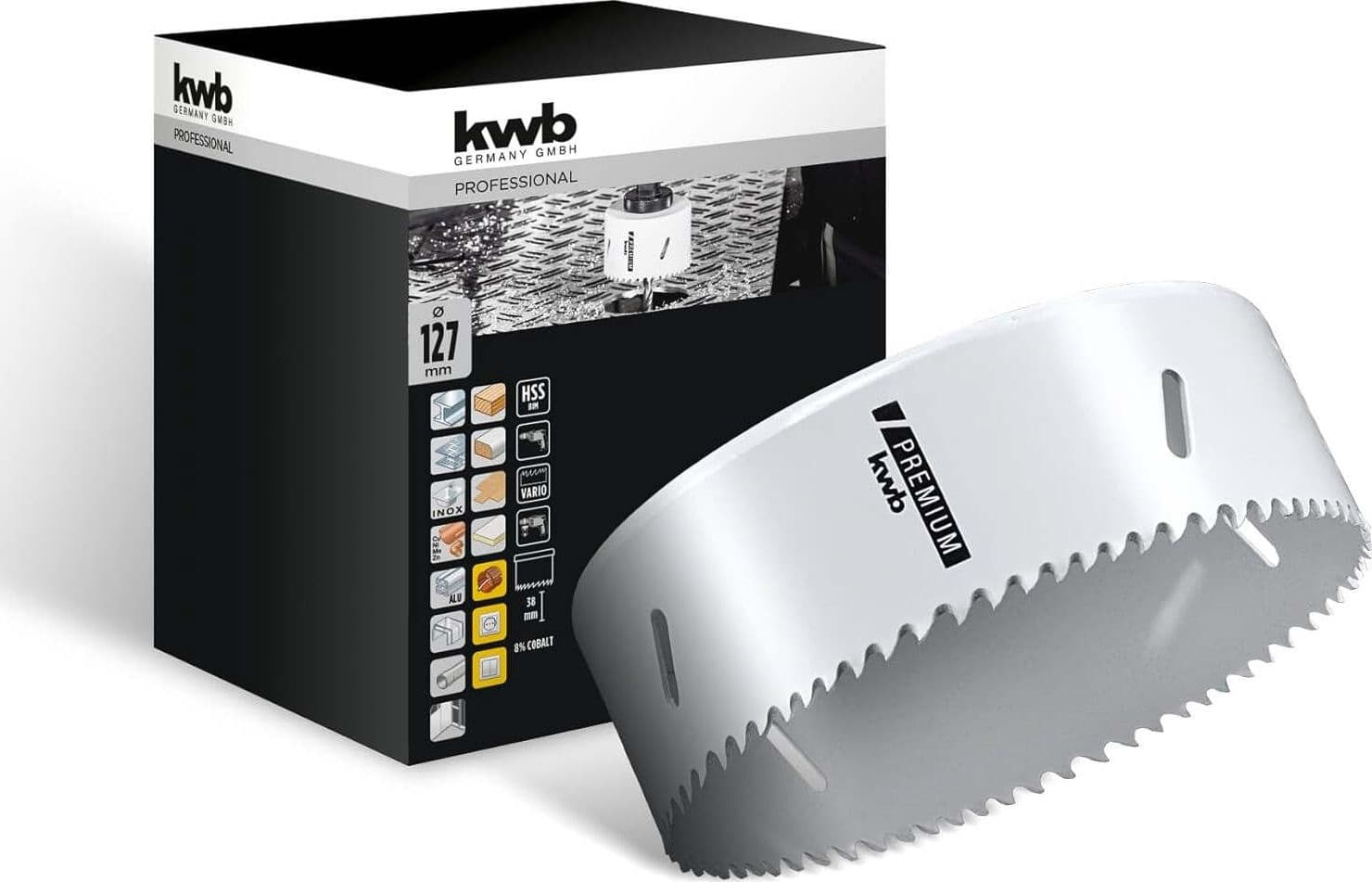 KWB---FRESA-A-TAZZA-BIMETALLICA-HSS-CO-127MM