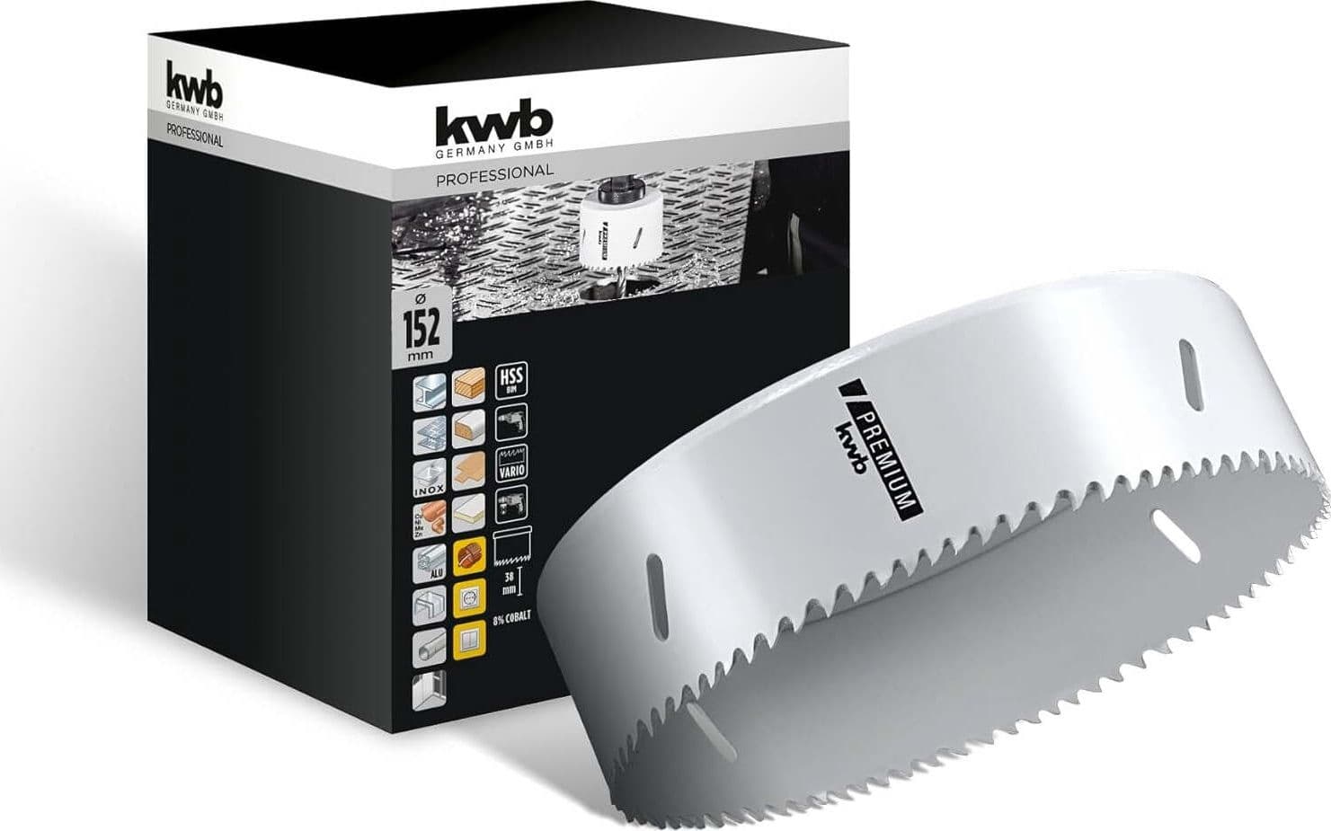 KWB---FRESA-A-TAZZA-BIMETALLICA-HSS-CO-152MM