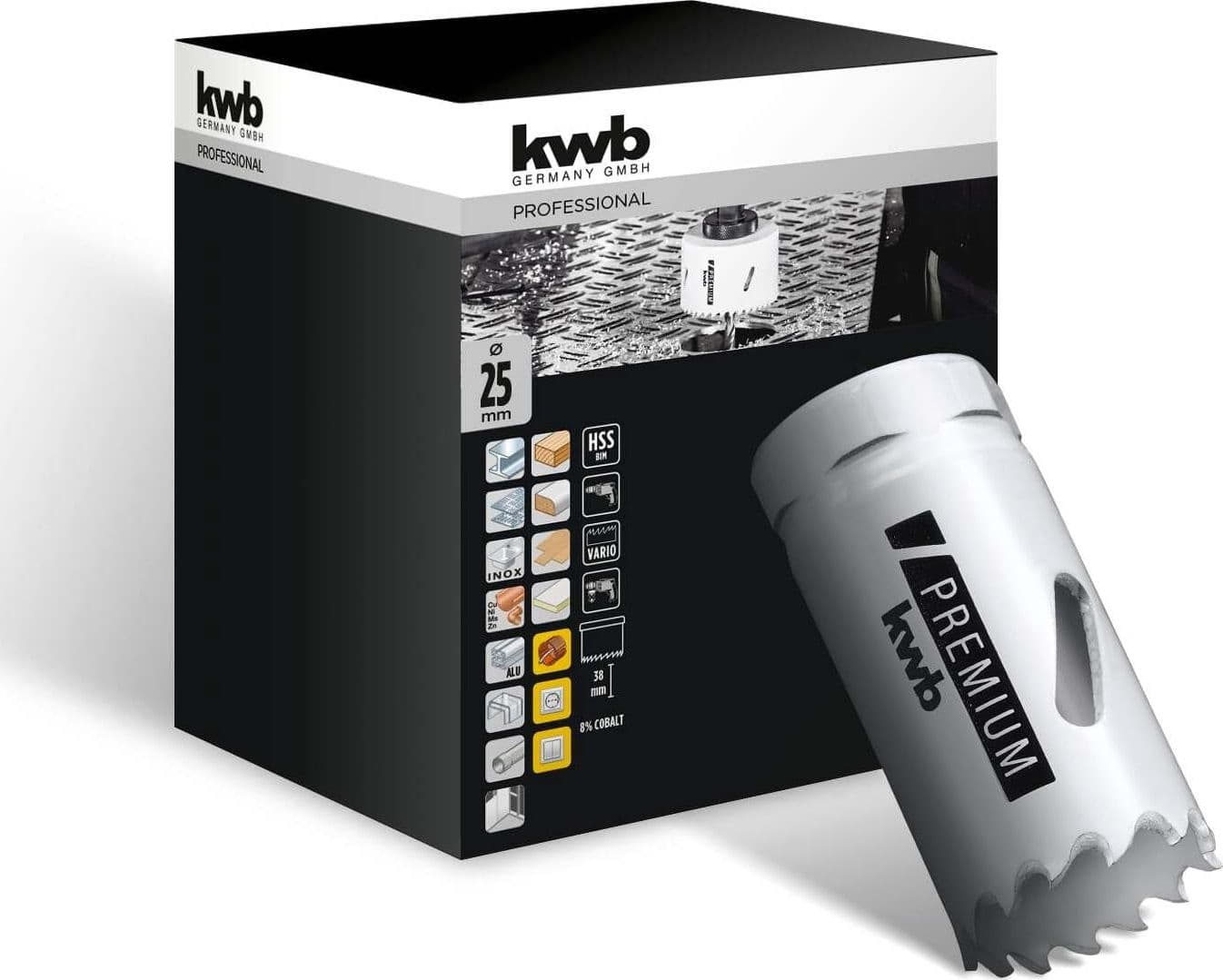 KWB---FRESA-A-TAZZA-BIMETALLICA-HSS-CO-25MM