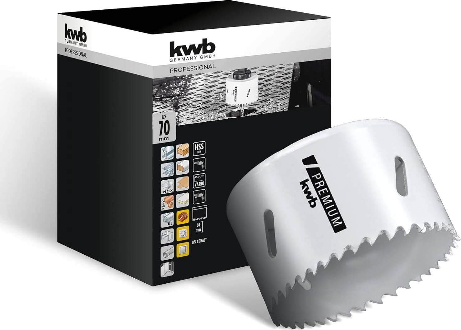 KWB---FRESA-A-TAZZA-BIMETALLICA-HSS-CO-70MM
