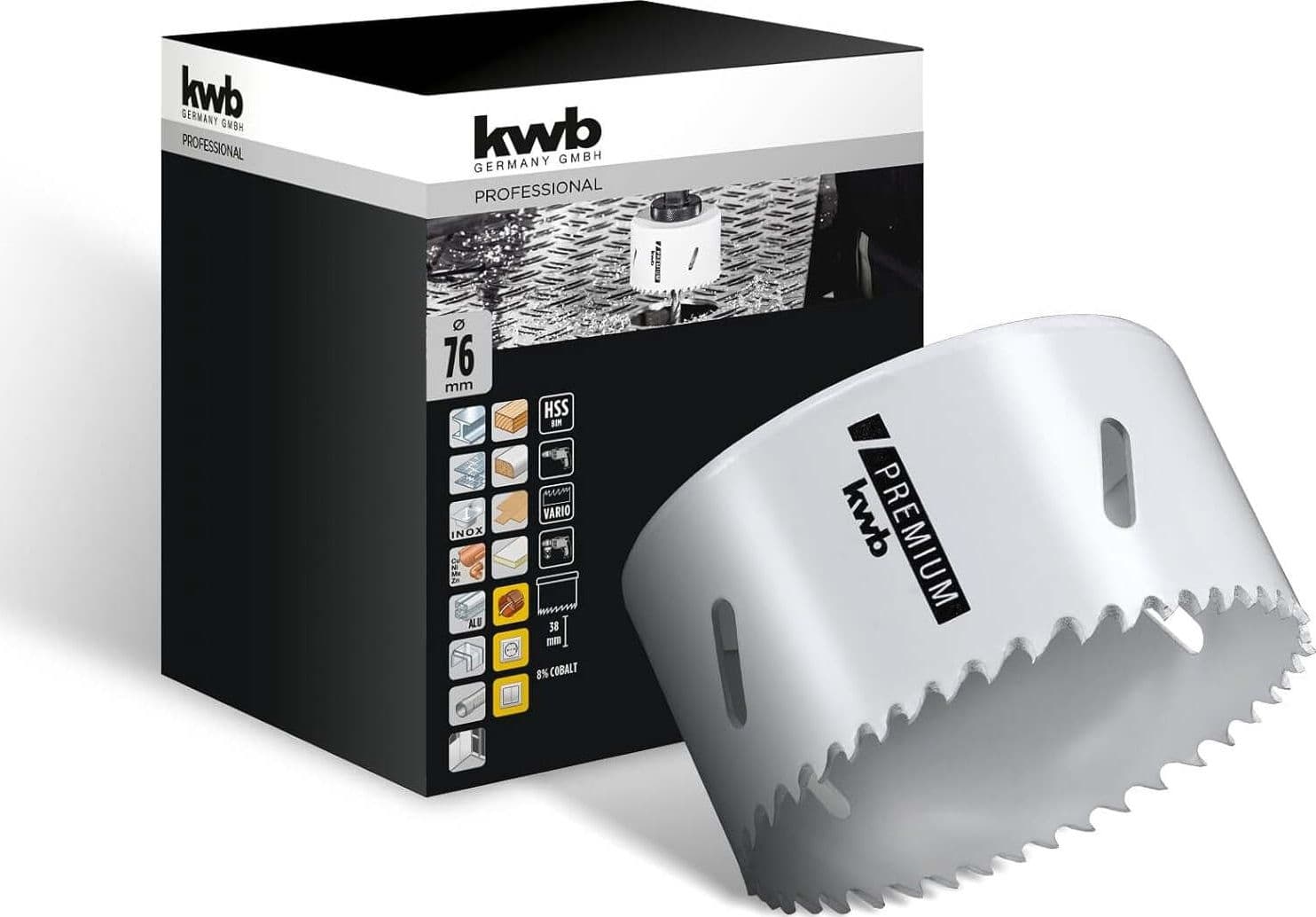 KWB---FRESA-A-TAZZA-BIMETALLICA-HSS-CO-76MM