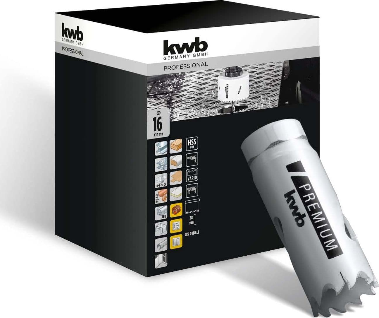 KWB---FRESA-A-TAZZA-BIMETALLICA-HSS-CO-***