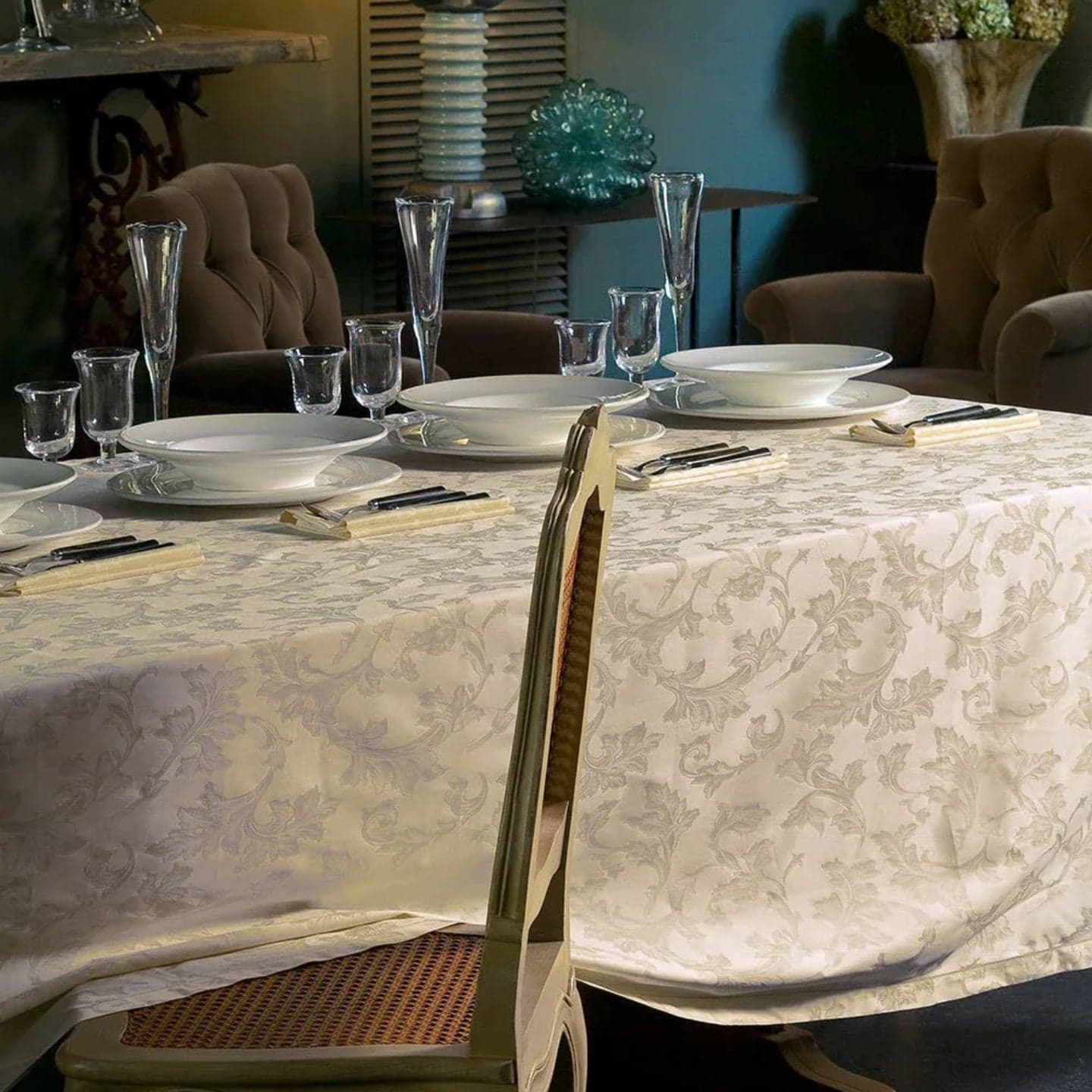Tovaglia da Tavola Tessitura Randi Ofelia 180x360 cm x18 Jacquard in Tovaglie The King Luxury - San Marcellino, commercioVirtuoso.it