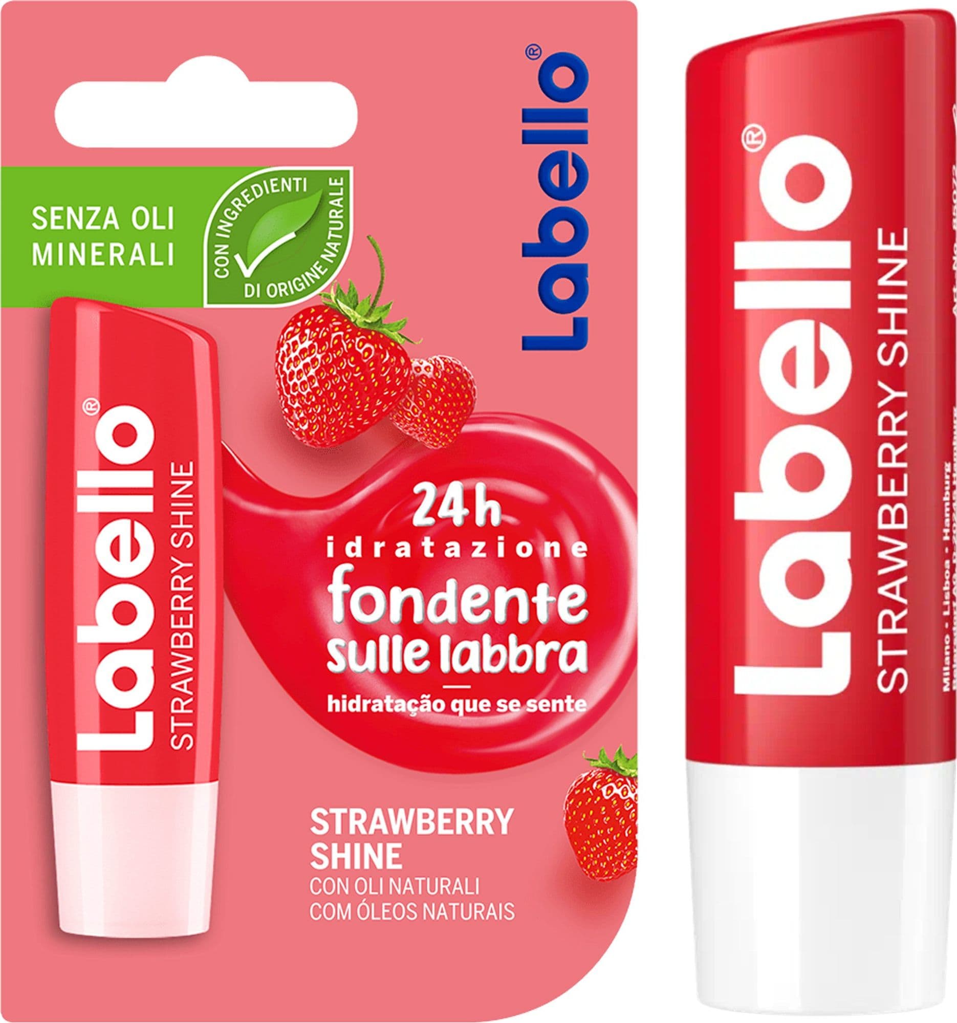 Labello Strawberry Shine Fragola Balsamo Labbra Senza Oli Minerali E Parabeni Bellezza/Trucco/Labbra/Lucidalabbra Trade Shop italia - Napoli, Commerciovirtuoso.it