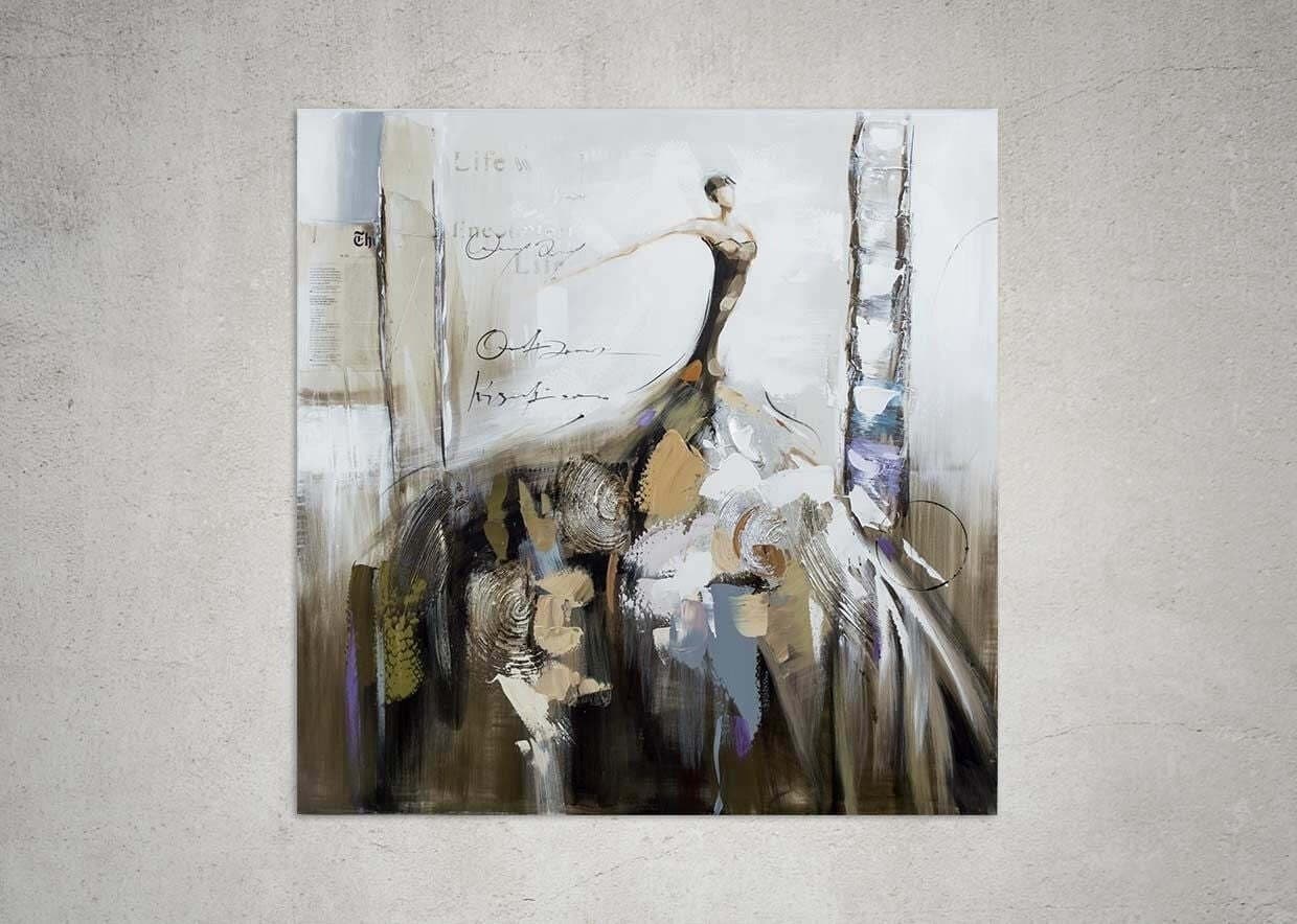 Lady One 100x100 Cm Dipinto A Mano Su Pregiata Tela Di Cotone Casa e cucina/Decorazioni per interni/Arte/Dipinti Loft Uno di Casa - Catania, Commerciovirtuoso.it