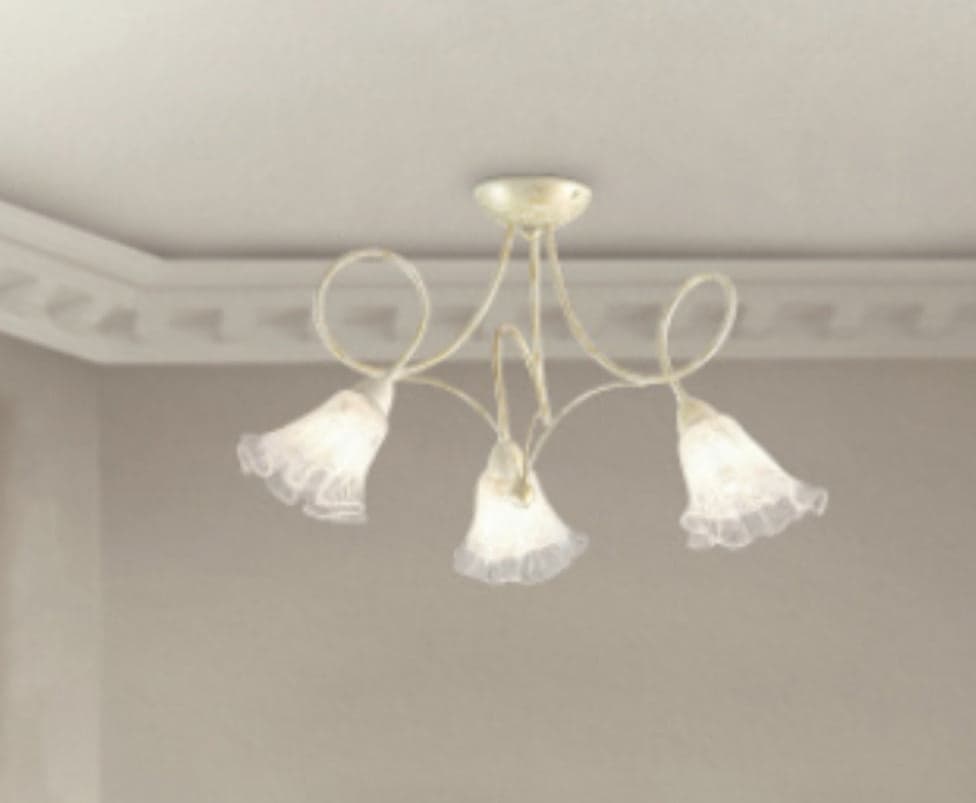 LAM---LAMPADA-A-SOSPENSIONE---AVORIO-ANTICO/VETRO-BIANCO-CON-BORDO-TRASPARENTE