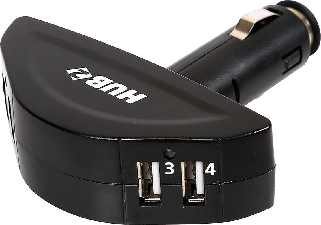 Lampa-38961-Spinotto-Accendisigari,-12/24V-Snodato-con-4-Porte-USB