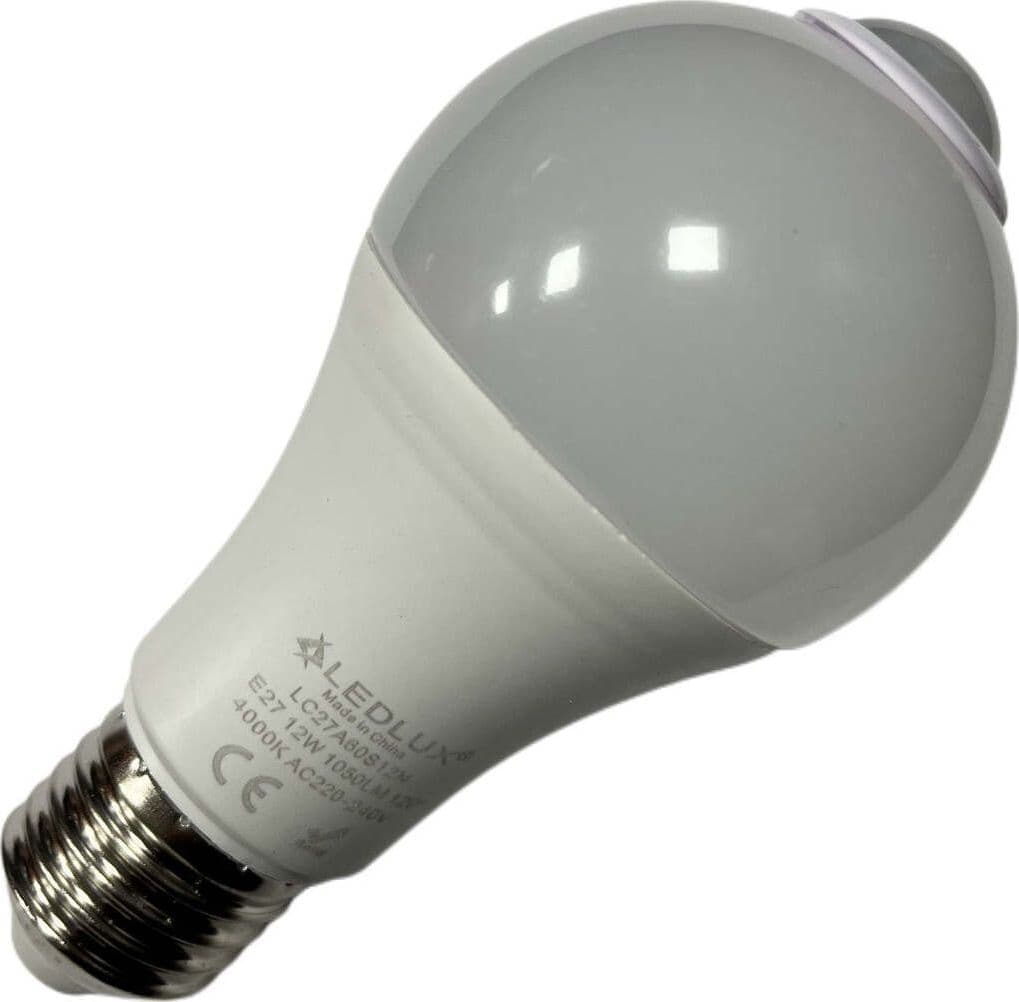 Lampada-A-Led-E27-Con-Sensore-Movimento-Infrarossi-12W-1050-Lumen-A60-4200K-Ledlux