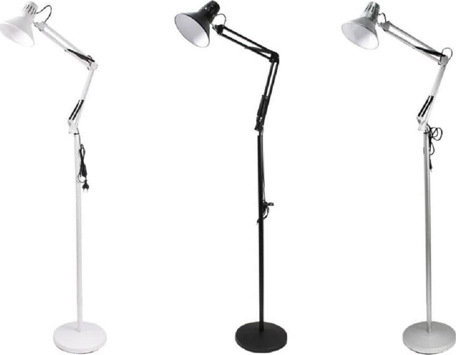 Lampada-A-Piantana-Da-Terra-Braccio-Orientabile-Luce-Lettura-In-Metallo-E27-D15