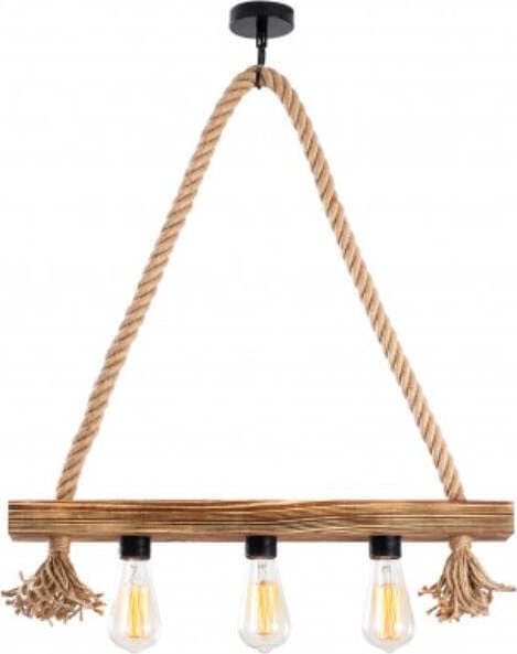 Lampada a sospensione 3x attacco E27 Rurale Legno & Corda Sheen Illuminazione/Illuminazione per interni/Lampadari lampade a sospensione e plafoniere/Lampade a sospensione Scontolo.net - Potenza, Commerciovirtuoso.it