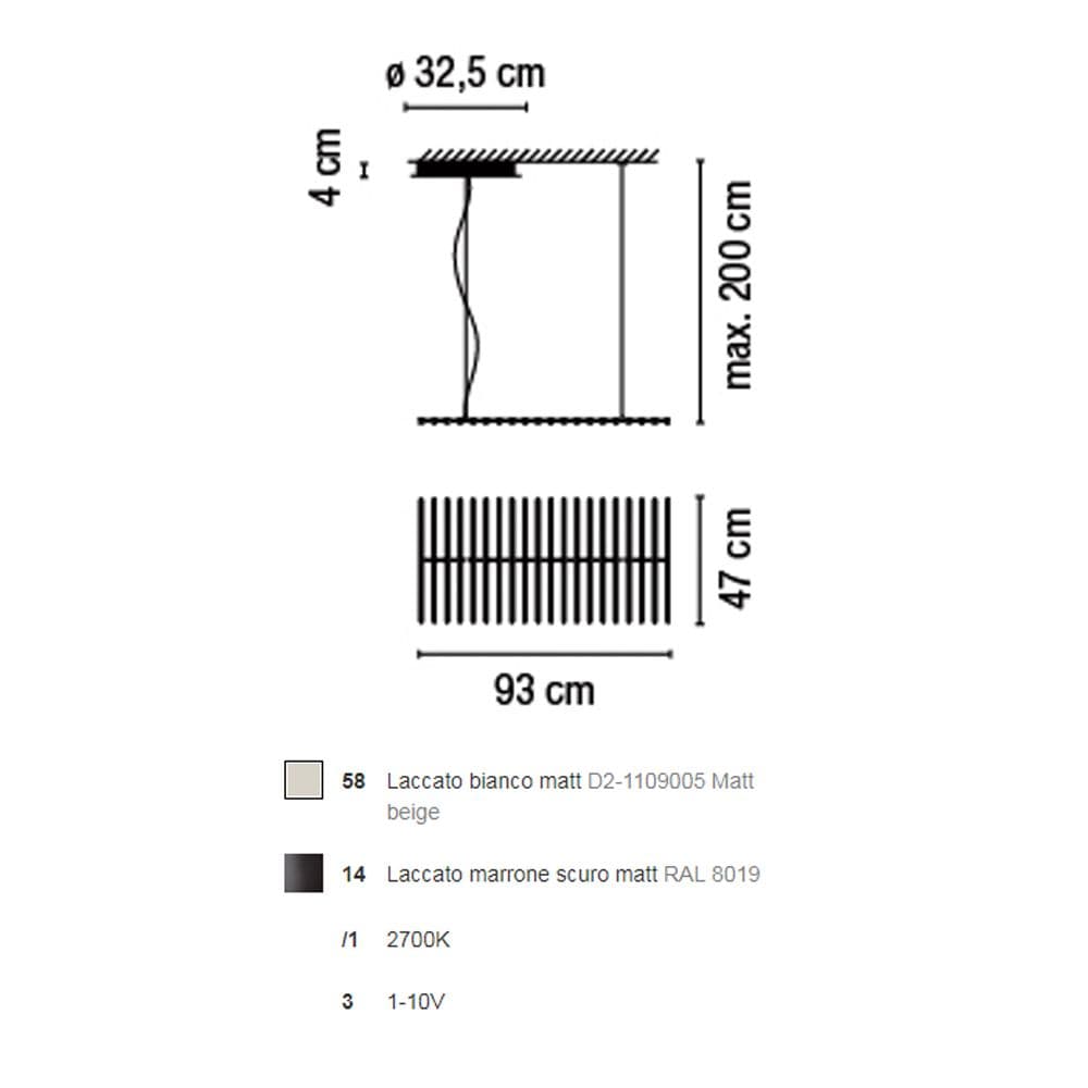 Lampada a sospensione Vibia Rhythm horizontal 93cm in Lampade a sospensione Brilla Luce - Sarzana, commercioVirtuoso.it