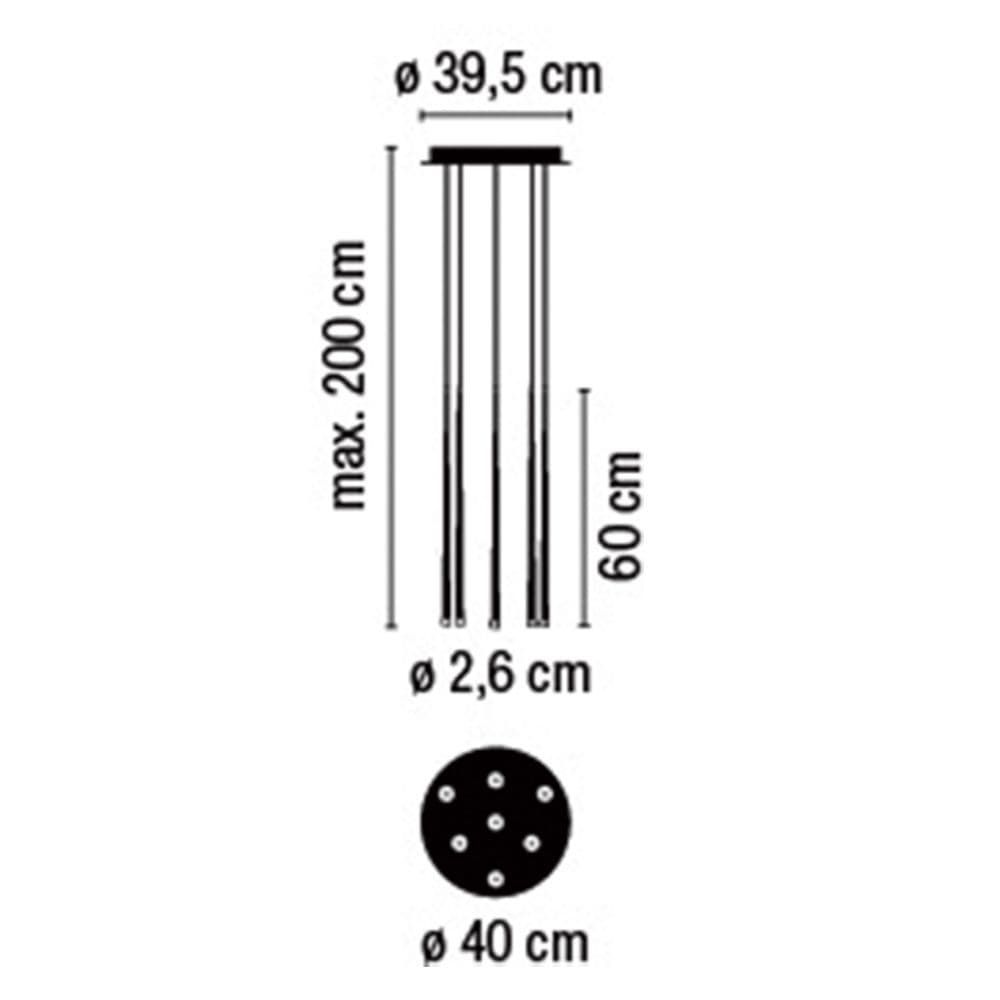 Lampada a sospensione Vibia Slim 7 H60 7Luci in Lampade a sospensione Brilla Luce - Sarzana, commercioVirtuoso.it