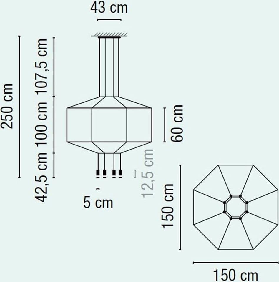 Vibia Wireflow 0299 diametro 150 cm 8 luci in Lampade a sospensione Brilla Luce - Sarzana, commercioVirtuoso.it