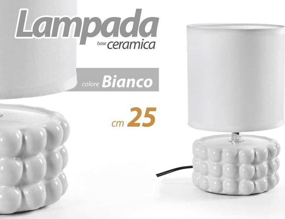 Lampada Abat Jour Tavolo Comodino E14 Base Ceramica Rilievo Lux 25 X 15cm 837418 Illuminazione/Illuminazione per interni/Lampade/Lampade da tavolo e abat-jour Trade Shop italia - Napoli, Commerciovirtuoso.it