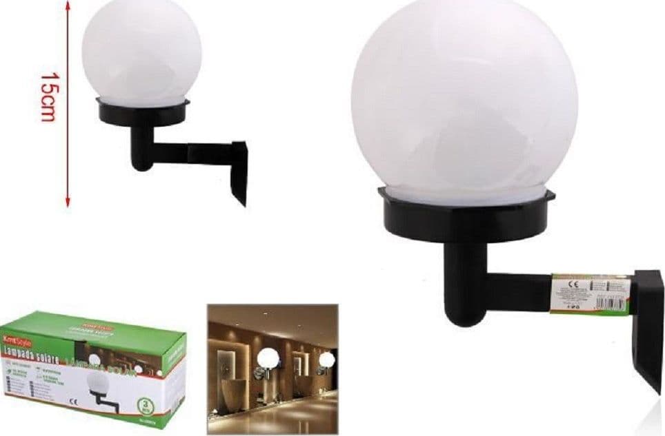 Lampada Ad Energia Solare Applique Da Parete Led 15 Cm Globo Per Esterno 2002999 Illuminazione/Illuminazione per interni/Lampade/Lampade da tavolo e abat-jour Trade Shop italia - Napoli, Commerciovirtuoso.it