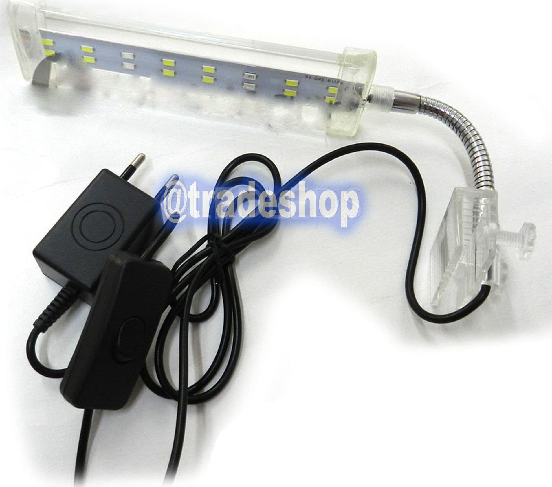 LAMPADA CLIP 16 LED BORDO ILLUMINAZIONE PER ACQUARIO ESTERNA LUCE BIANCA BLU 8W Prodotti per animali domestici/Pesci e animali d'acqua/Illuminazione per acquario Trade Shop italia - Napoli, Commerciovirtuoso.it
