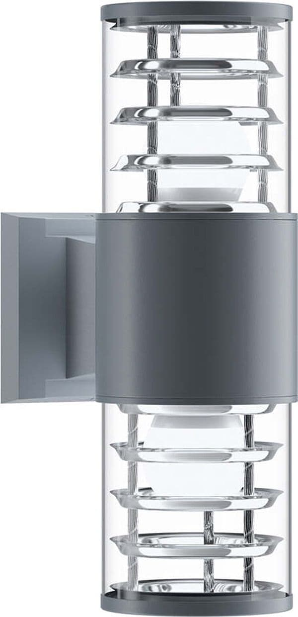 Lampada-Da-Parete-Moderna-Da-Esterno-Alluminio-Grigio-2-Luci-E27-60W-Ip54