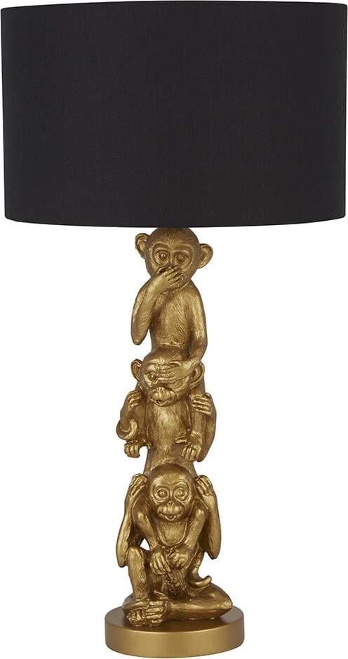 Lampada-Da-Scrivania-Contemporanea-Scimmia-Policarbonato-Oro-Nero-1-Luce-E27