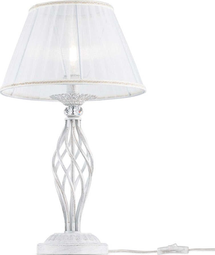 Lampada-Da-Scrivania-Ufficio-Shabby-Chic-Grace-Metallo-Bianco-Diffusore-Bianco