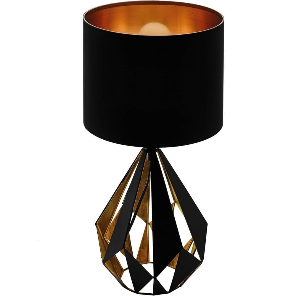 LAMPADA DA TAVOLO COMODINO VINTAGE CON PARALUME ROTONDO IN NERO RAME 250X510 MM in Lampade da tavolo e abat-jour Trade Shop italia - Napoli, commercioVirtuoso.it