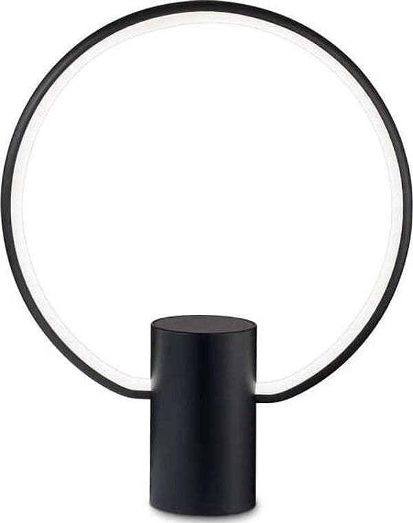Lampada-Da-Tavolo-Luce-Led-Finitura-Nero-Opaco-Serie-Cerchio