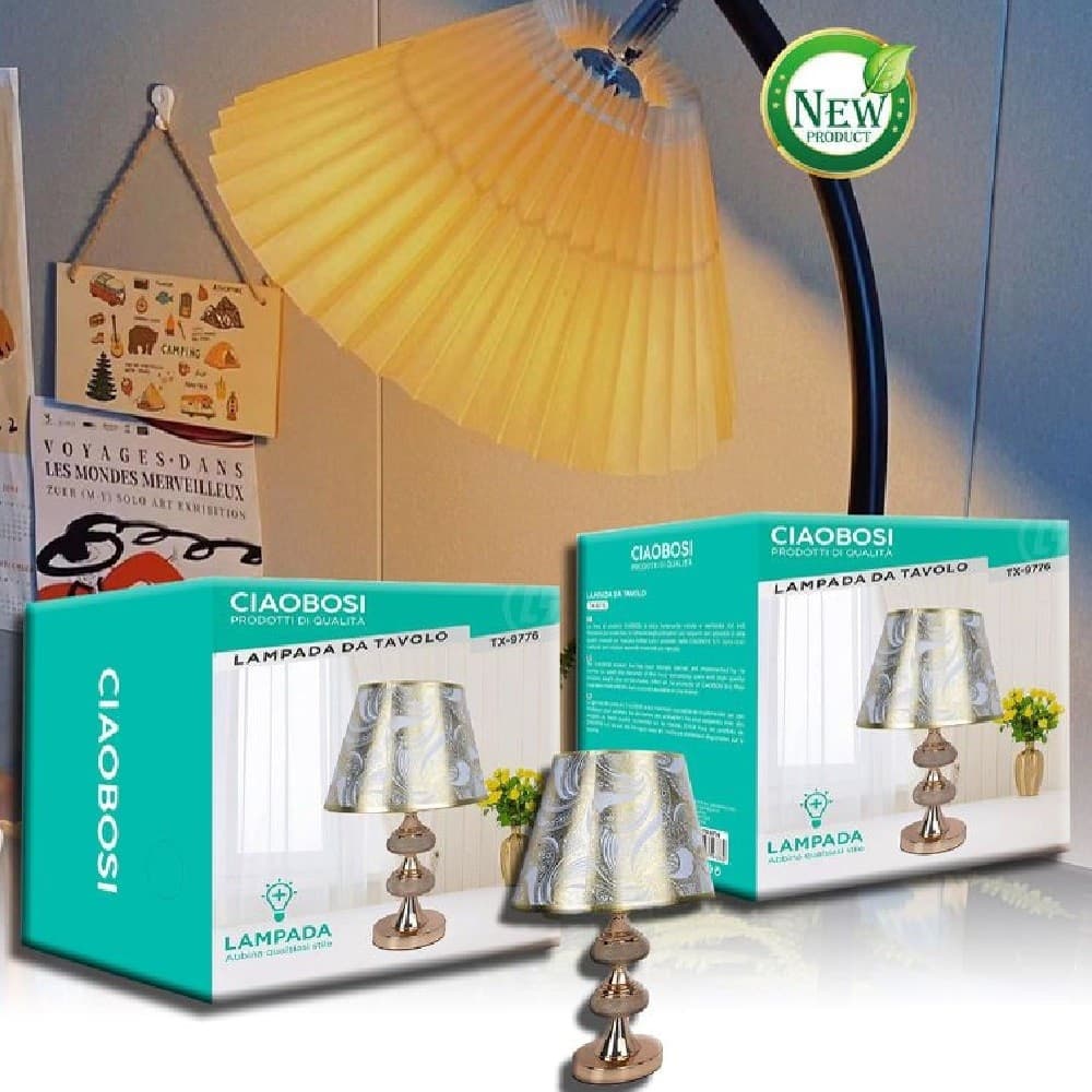 Lampada Da Tavolo Lume Abat Jour Comodino Com? Arredo Camera Casa Luce Tx-9776 Illuminazione/Illuminazione per interni/Lampade/Lampade da tavolo e abat-jour Trade Shop italia - Napoli, Commerciovirtuoso.it