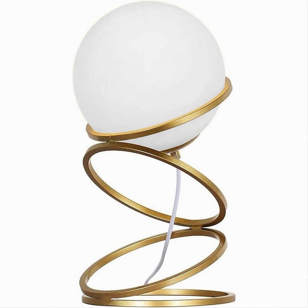 LAMPADA DA TAVOLO MINIMALISTA LUME IN METALLO BRONZO CON SFERA IN VETRO G9 D31 in Lampade da tavolo e abat-jour Trade Shop italia - Napoli, commercioVirtuoso.it