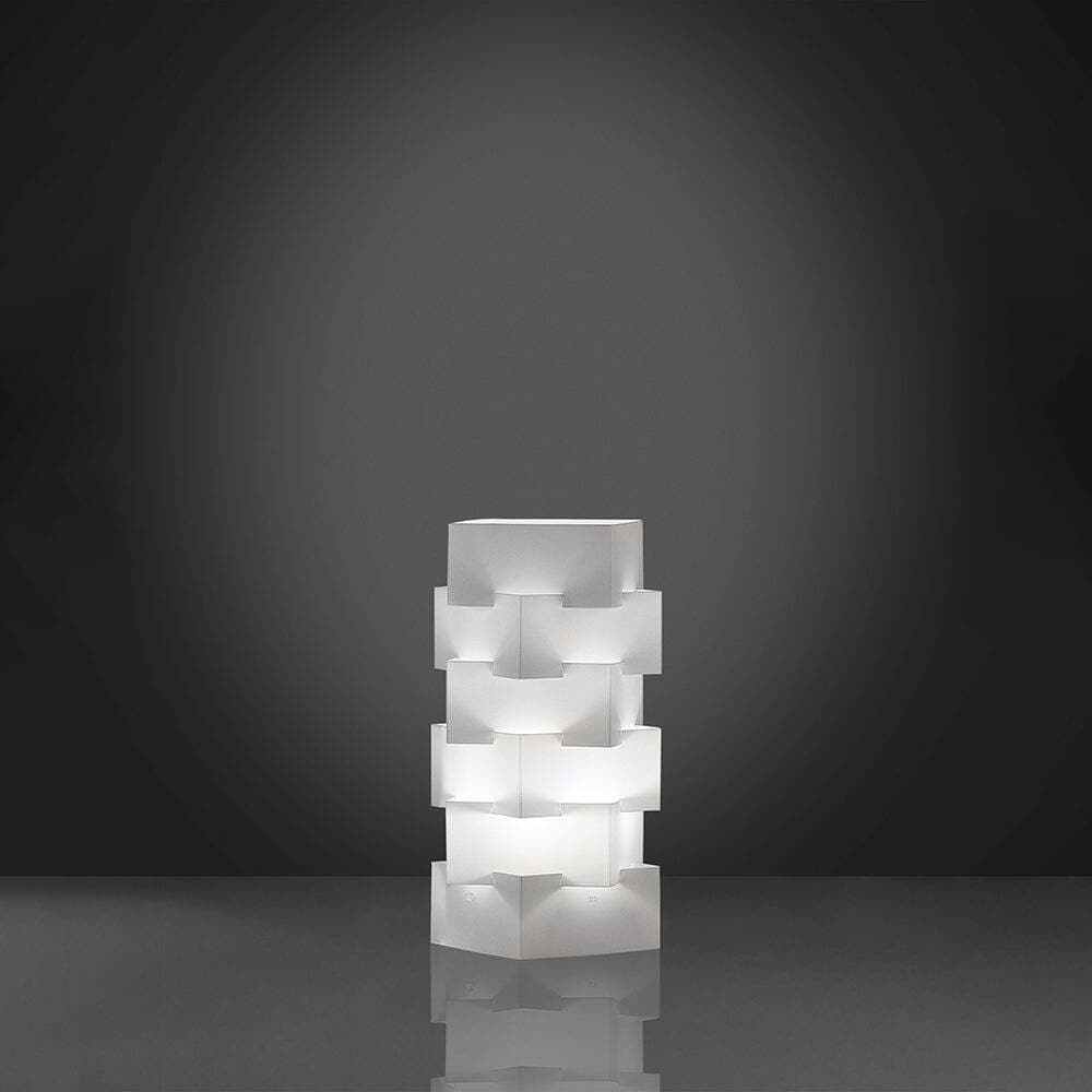 Lampada-Da-Tavolo-Moderna-1-Luce-Building-In-Polilux-Bianco-H36-Made-In-Italy