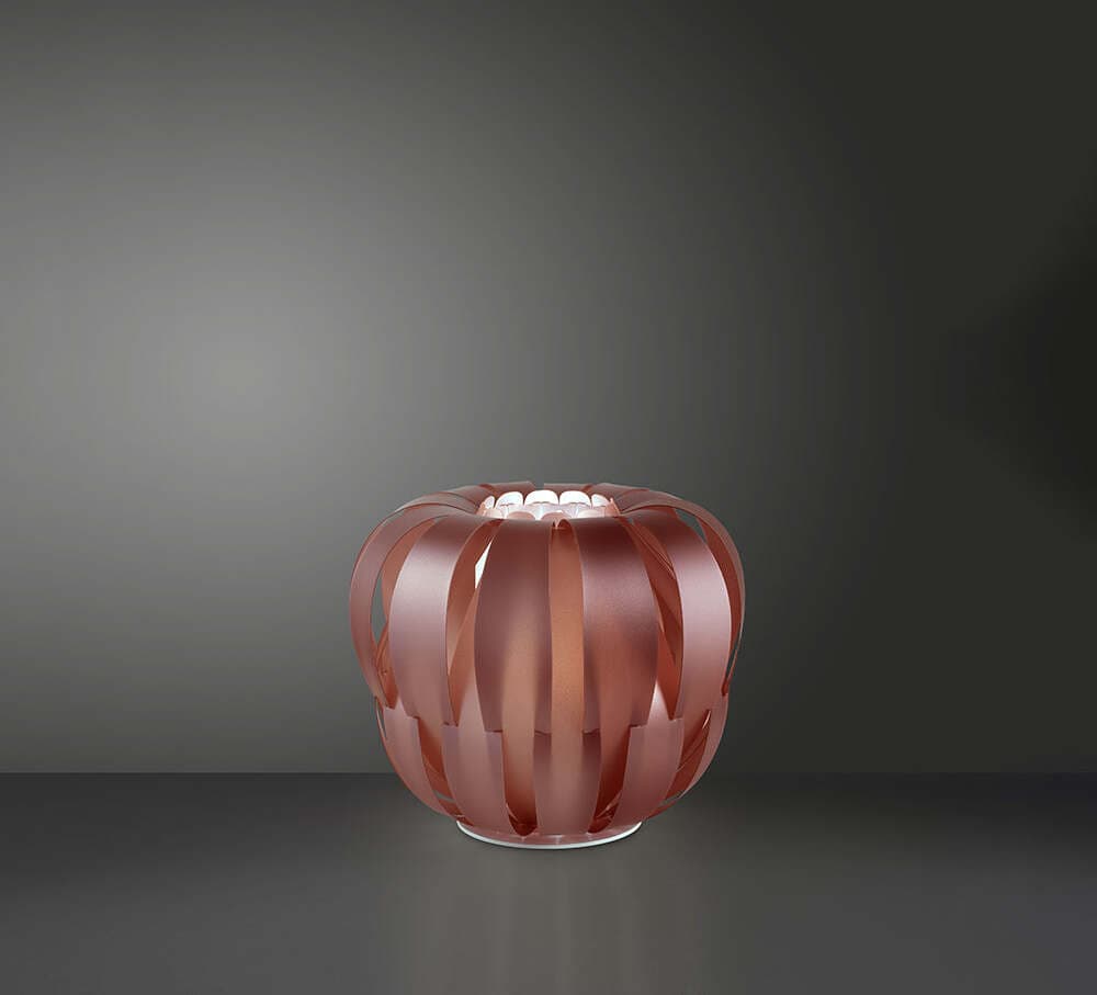 Lampada-Da-Tavolo-Moderna-1-Luce-Queen-Polilux-Rosa-Metallico-D42-Made-In-Italy