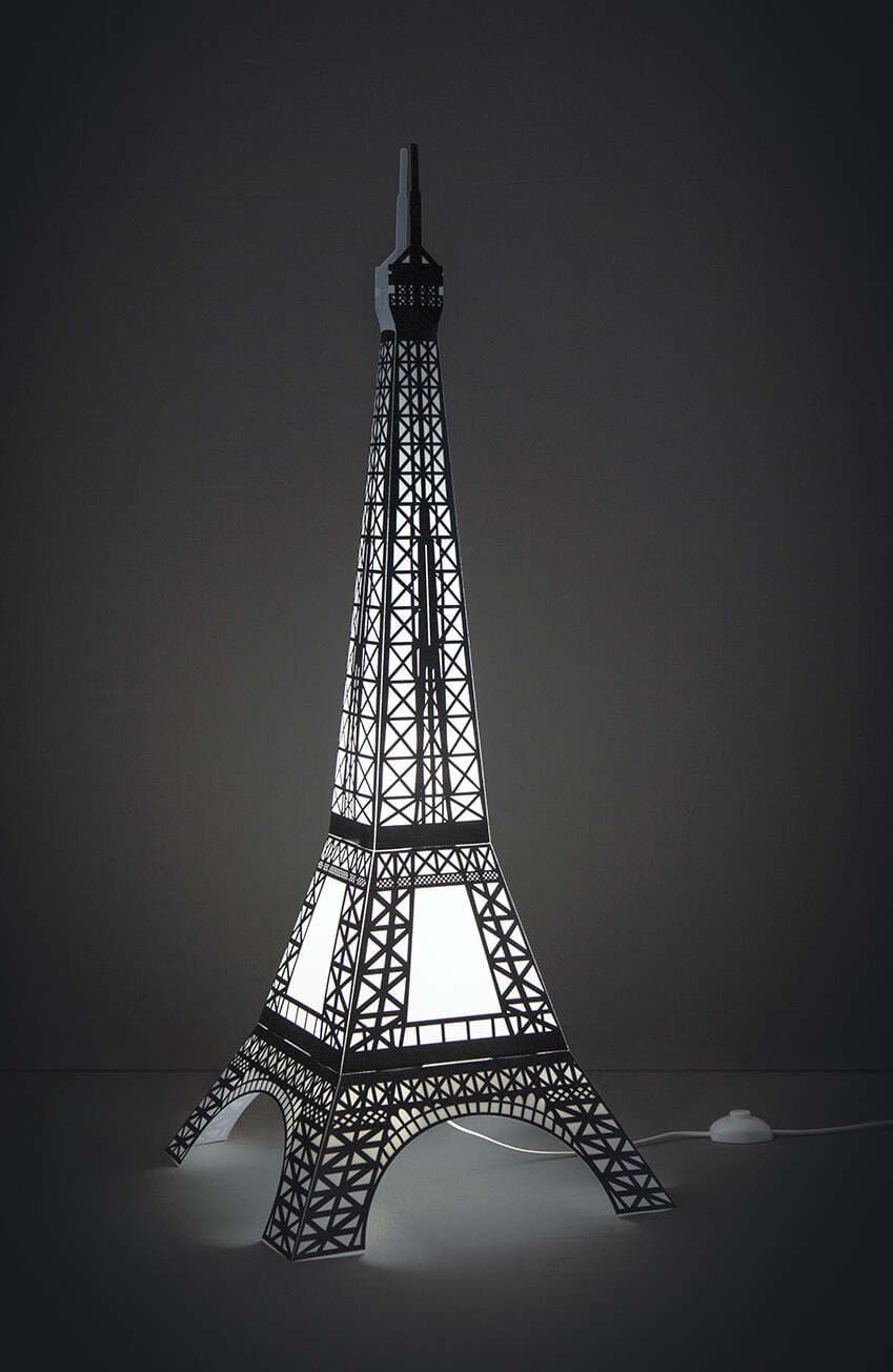 Lampada-Da-Tavolo-Moderna-1-Luce-Tour-Eiffel-In-Polilux-In-Bianco-E-Nero-Made-In-Italy