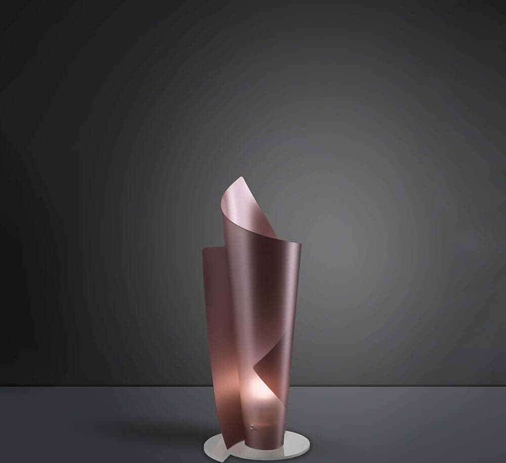 Lampada-Da-Tavolo-Moderna-A-1-Luce-Vela-In-Polilux-Rosa-Metallico-H70-Made-In-Italy