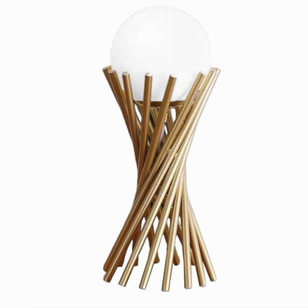 LAMPADA DA TAVOLO TUBOLARE MINIMALISTA IN METALLO BRONZO CON SFERA VETRO G9 D32 in Lampade da tavolo e abat-jour Trade Shop italia - Napoli, commercioVirtuoso.it