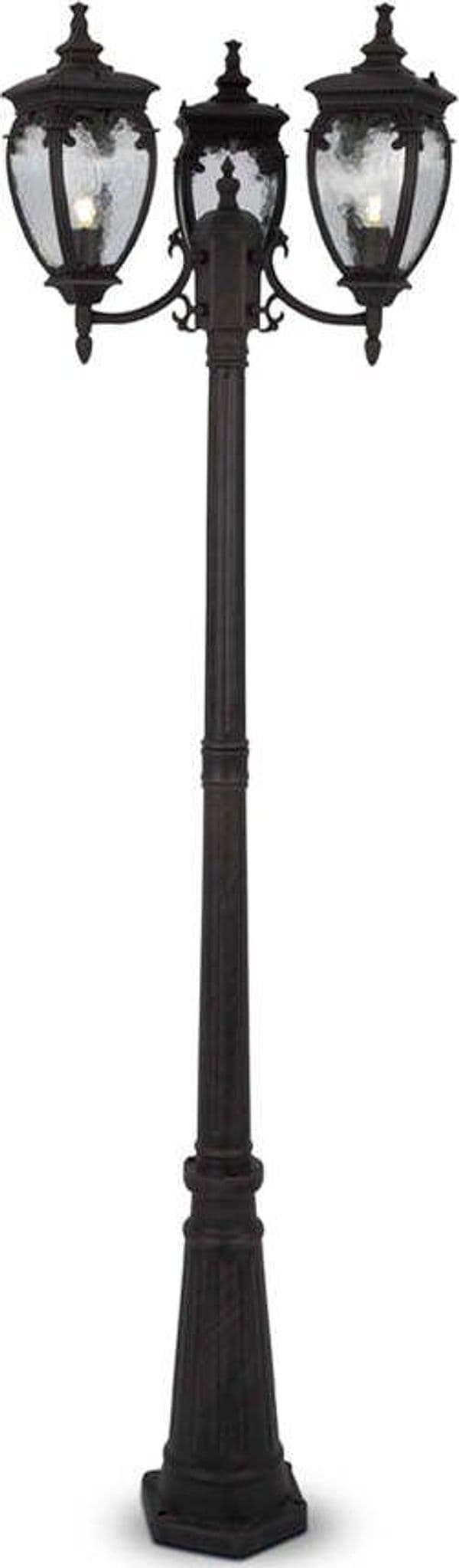 Lampada-Da-Terra-Classica-Da-Esterno-Alluminio-Bronzo-3-Luci-E27-60W-Ip44