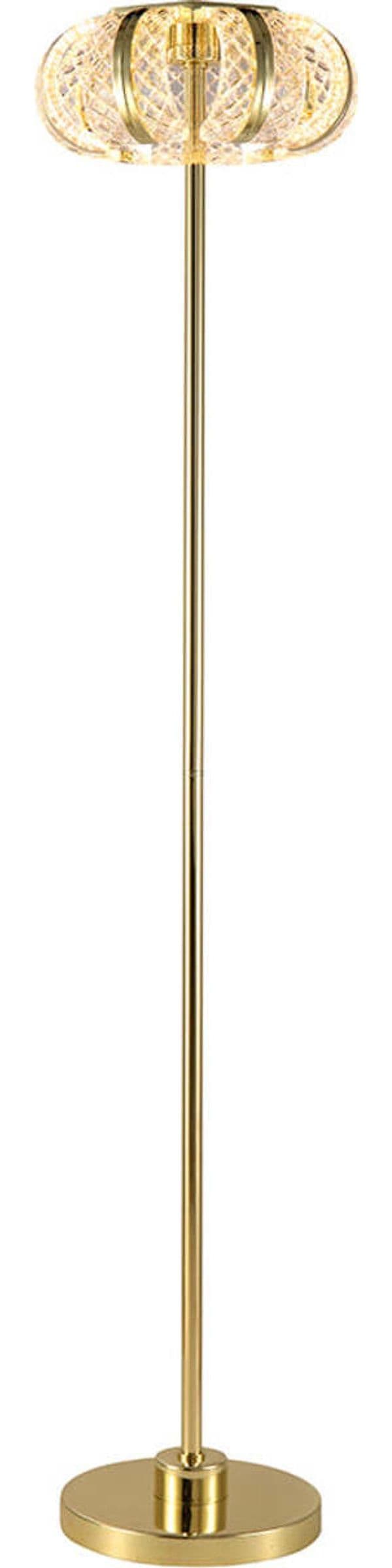 Lampada-Da-Terra-Classico-Retrò-Acrilico-Metallo-Oro-Lucido-Led-18W
