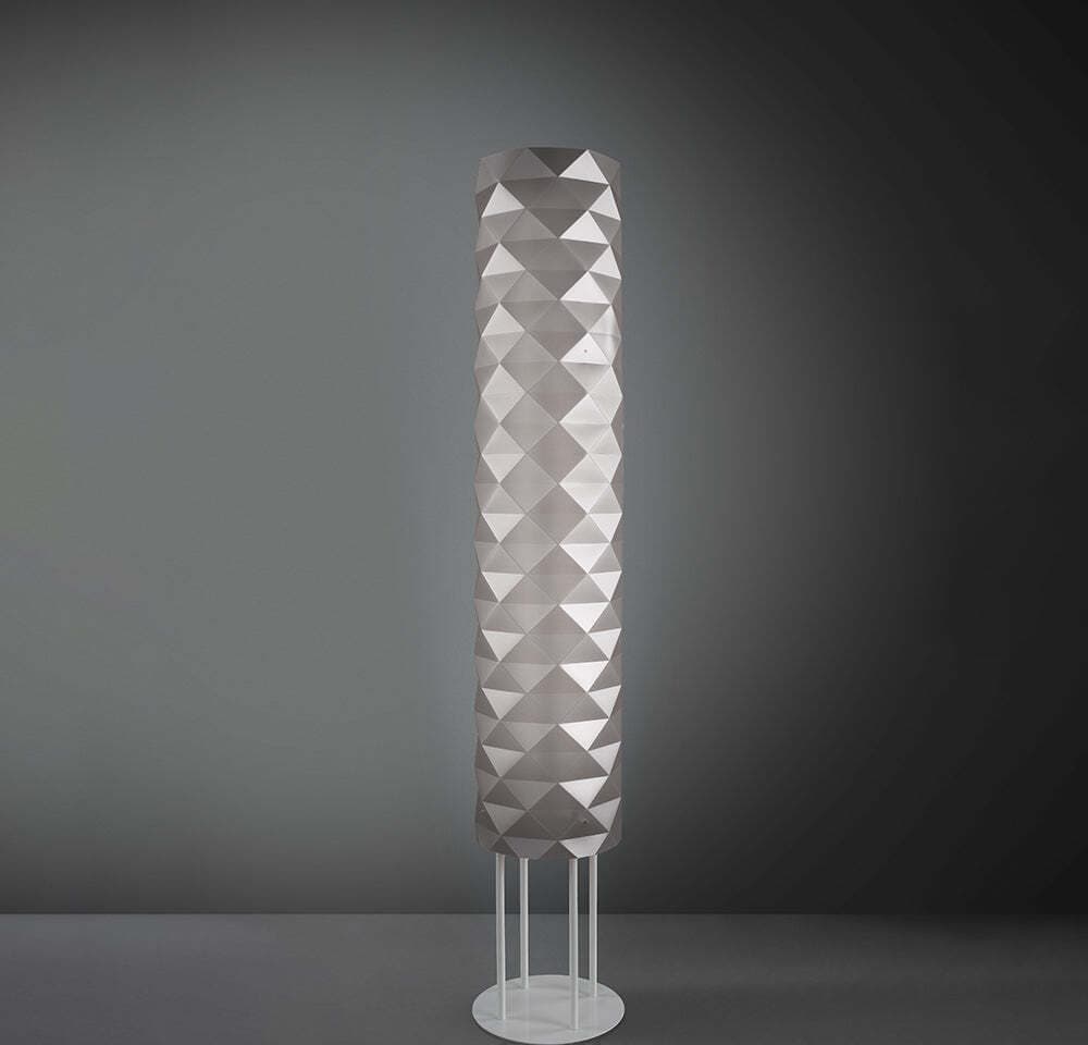 Lampada-Da-Terra-Moderna-3-Luci-Prisma-In-Polilux-Silver-H155-Made-In-Italy