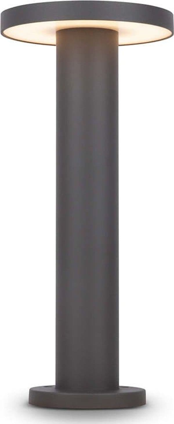 Lampada-Da-Terra-Moderna-Da-Esterno-Metallo-Grafite-Luce-Led-12W-Ip65