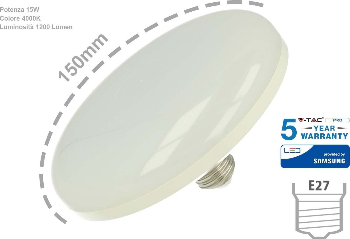 Lampada-Led-E27-UFO-F150-15W-220V-Bianco-Neutro-Samsung-Garanzia-5-Anni-Per-Sostituzione-Neon-Circolina-SKU-214-V-Tac