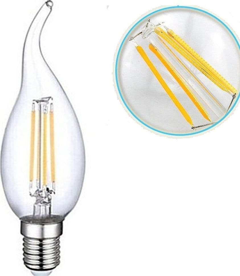 LAMPADA LED LAMPADINA 4W E14 BIANCO FREDDO FIAMMA COLPO DI VENTO FILAMENTO Illuminazione/Lampadine/Lampadine a LED Trade Shop italia - Napoli, Commerciovirtuoso.it