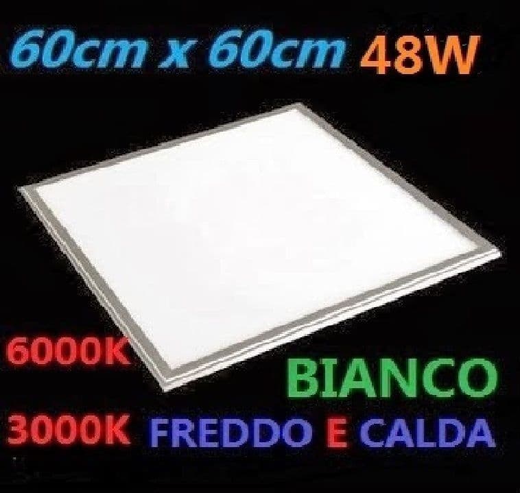 Lampada LED Pannello QUADRATO 48W Incasso 220V FREDDO BIANCO CALDA 60x60cm Trade Shop italia - Napoli, Commerciovirtuoso.it