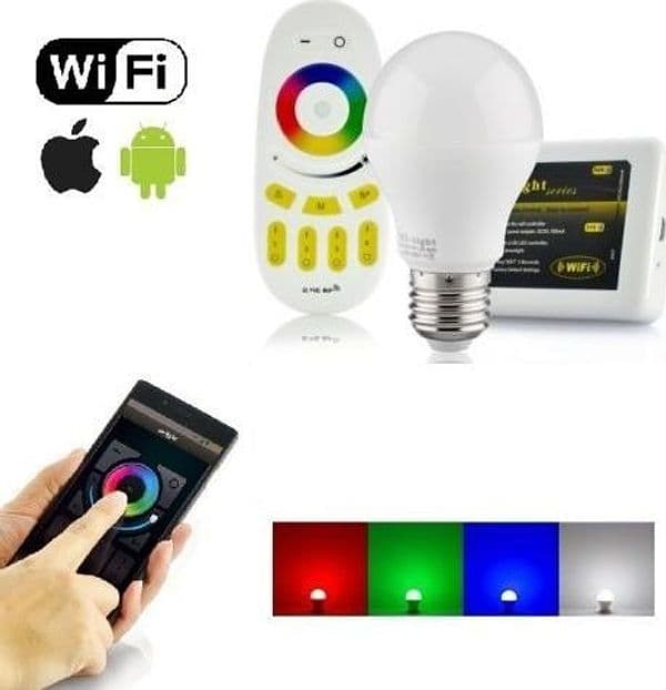 LAMPADA LED WIFI LUCE BIANCA RGB MULTICOLOR E27 TELECOMANDO RF MODULO SMARTPHONE Illuminazione/Lampadine/Lampadine a LED Trade Shop italia - Napoli, Commerciovirtuoso.it