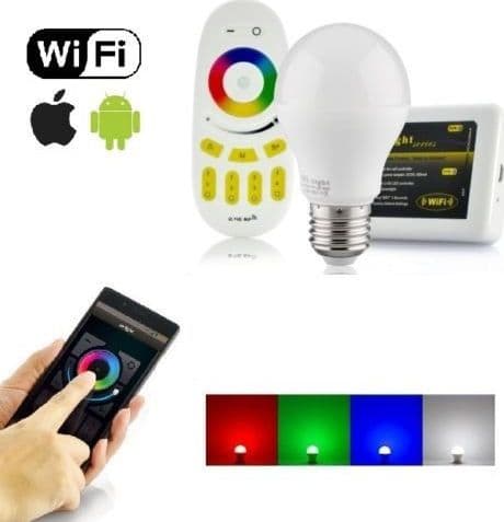 LAMPADA LED WIFI LUCE BIANCA RGB MULTICOLOR E27 TELECOMANDO RF MODULO SMARTPHONE Illuminazione/Lampadine/Lampadine a LED Trade Shop italia - Napoli, Commerciovirtuoso.it