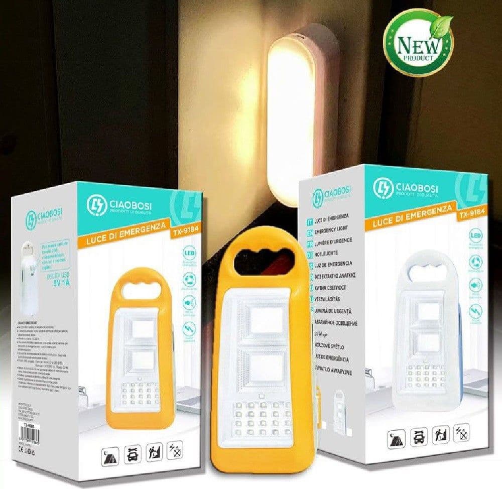 Lampada Luce Di Emergenza Ricaricabile Led Usb 5v 1a Batteria Power Bank Tx-9184 Illuminazione/Illuminazione per interni/Lampade/Lampade da tavolo e abat-jour Trade Shop italia - Napoli, Commerciovirtuoso.it