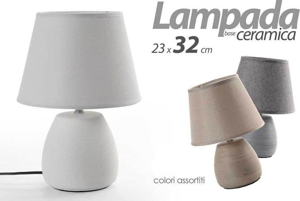 Lampada Lumetto Abat-jour 23x32cm Da Tavolo Base In Ceramica 3 Colori Ass 763564 Illuminazione/Illuminazione per interni/Lampade/Lampade da tavolo e abat-jour Trade Shop italia - Napoli, Commerciovirtuoso.it