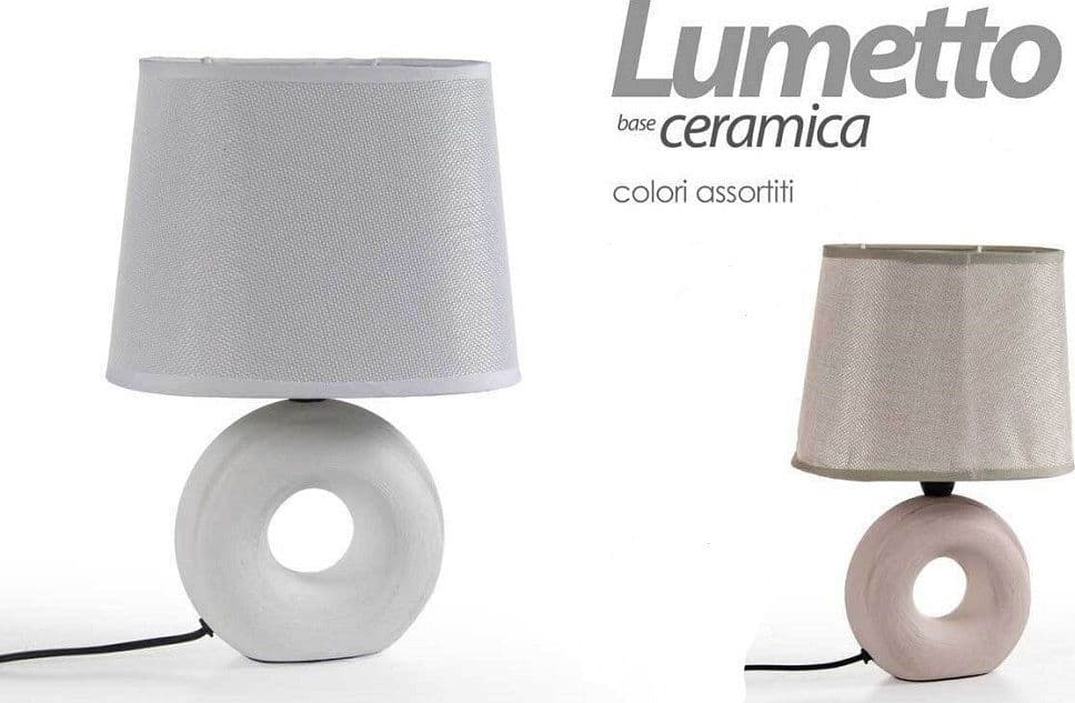 Lampada Lumetto Abat Jour Ceramica Tavolo Comodino E14 60w Design 26x10cm 793820 Illuminazione/Illuminazione per interni/Lampade/Lampade da tavolo e abat-jour Trade Shop italia - Napoli, Commerciovirtuoso.it