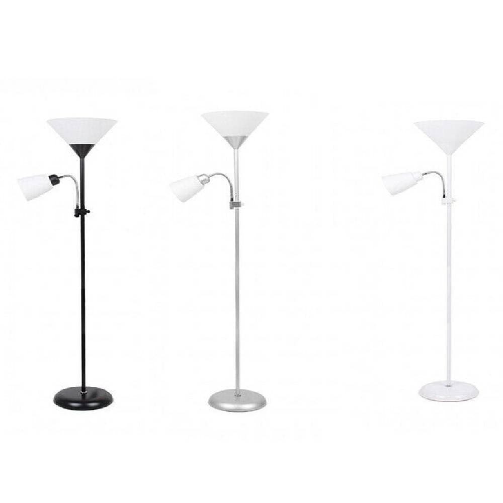 Lampada-Piantana-Da-Terra-180cm-2-Bracci-Paralume-Luce-Orientabile-Casa-Ufficio