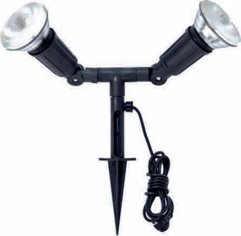 Lampada picchetto Lampadari Bartalini PAR 38 2 P BLK DB.0034 E27 LED duralighting lampada terra orientabile