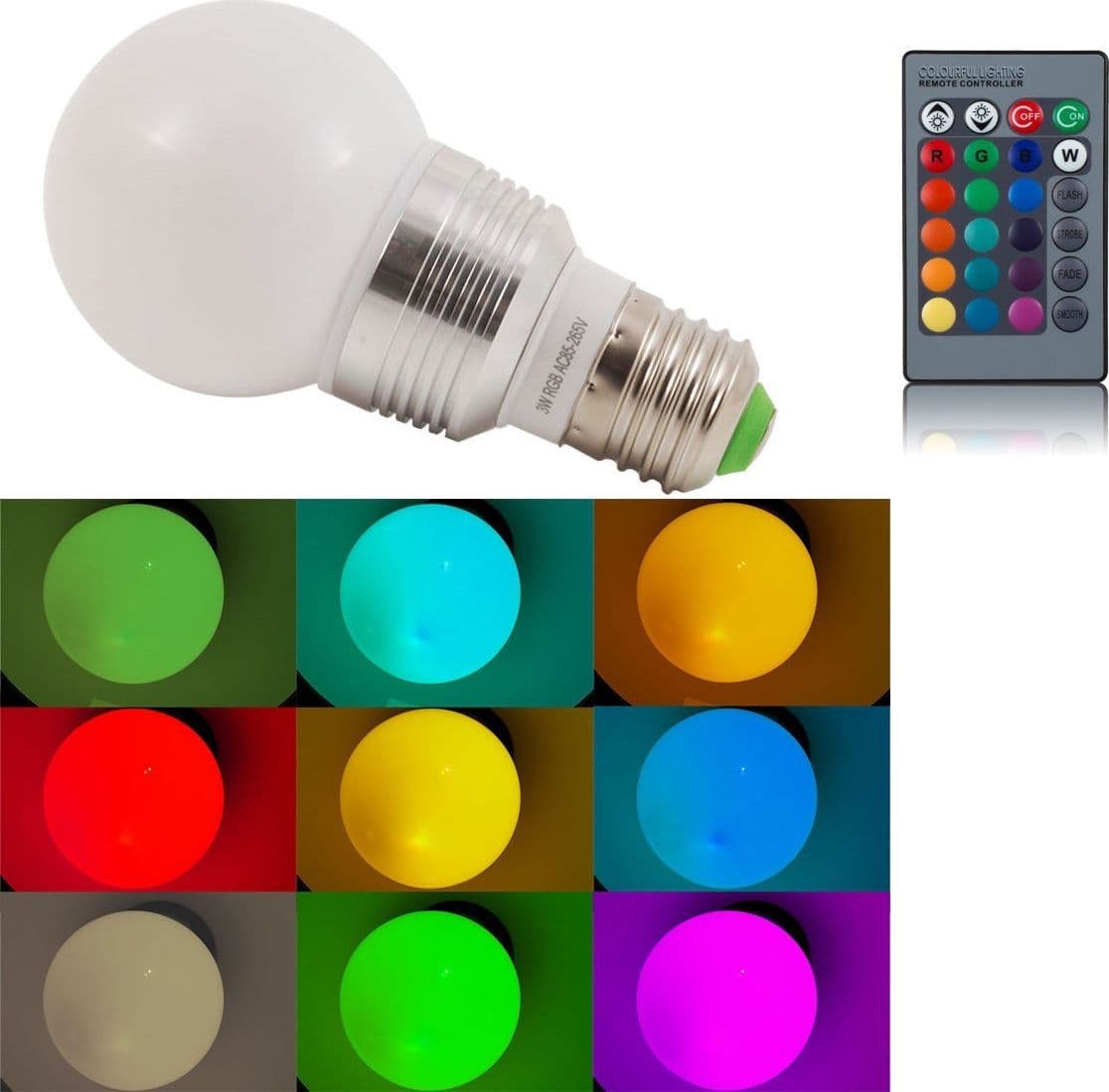 LAMPADA RGB LED 220V E27 FARETTO SPOT LIGHT 3 W WATT CON TELECOMANDO LAMPADINA Illuminazione/Lampadine/Lampadine a LED Trade Shop italia - Napoli, Commerciovirtuoso.it