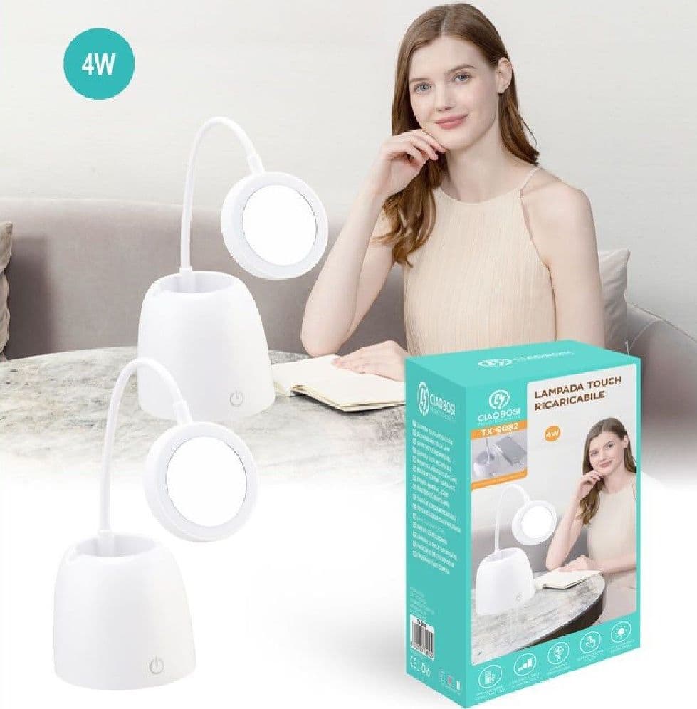 Lampada Touch Tx-9082 Tavolo Led Usb Specchio Ricaricabile 3 Luminosit? Snodabile Illuminazione/Illuminazione per interni/Lampade/Lampade da tavolo e abat-jour Trade Shop italia - Napoli, Commerciovirtuoso.it